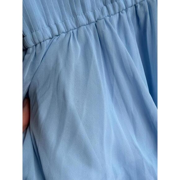 Self-Portrait Blue Tiered Midi Dress Size 8 with Fabric Pull - Picture 8 of 8